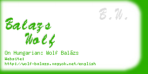 balazs wolf business card